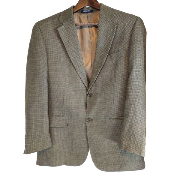 Chaps Ralph Lauren 40R Mens Brown Silk + Wool Nailshead Blazer Sport Coat Jacket - Picture 2 of 5